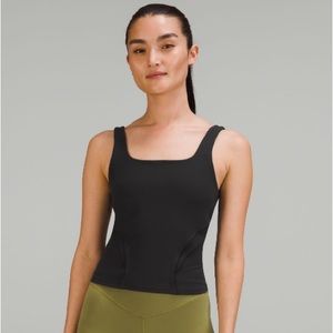 Lululemon Nulu and Mesh-Back Shelf-Bra Yoga Tank Top black size 4